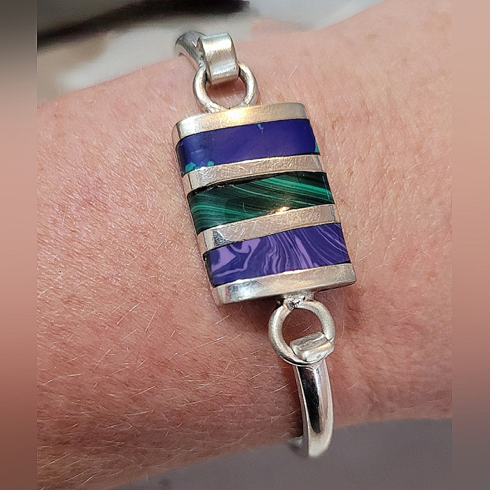 Native American Mexico .925 Silver Cuff Bracelet Boho Vintage Southwestern